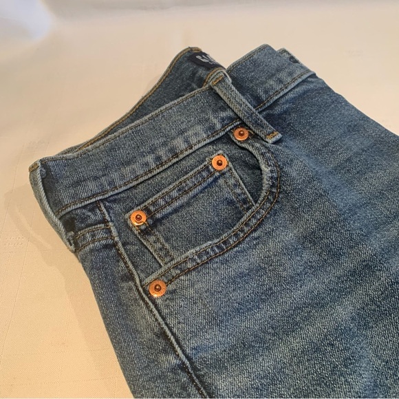 Gap Jeans Girlfriend 1969 5 Pocket 6 Grommet Belt Loops Mid Blue Wash Size 28 - Picture 4 of 15